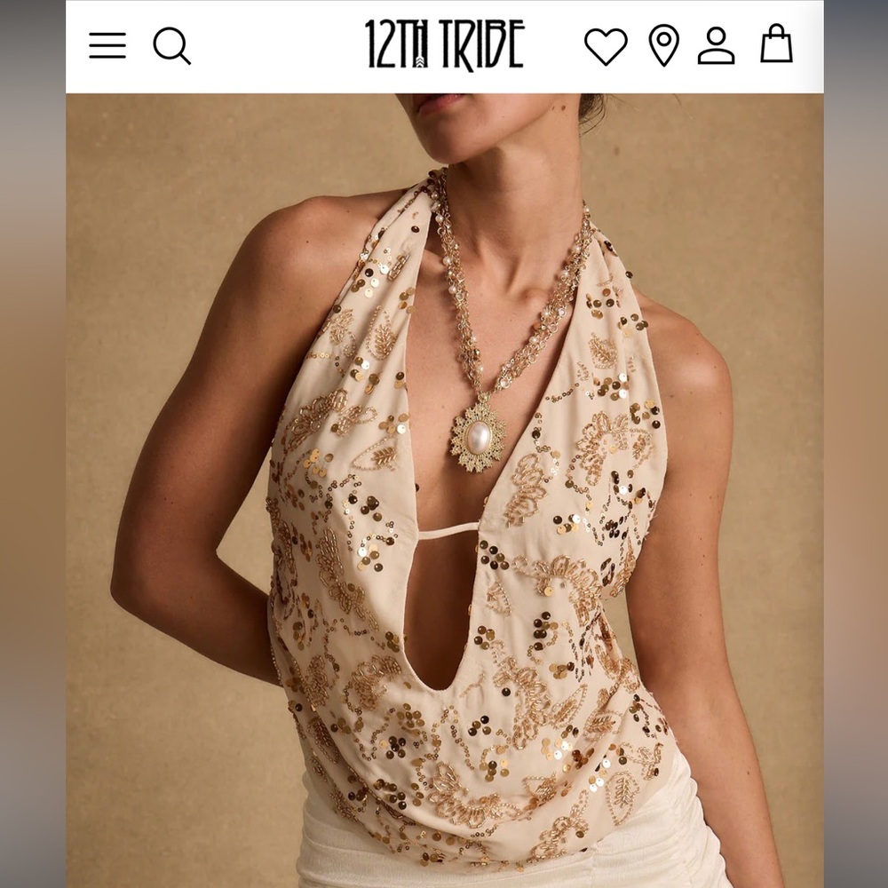 Sunset Ivory Halter top